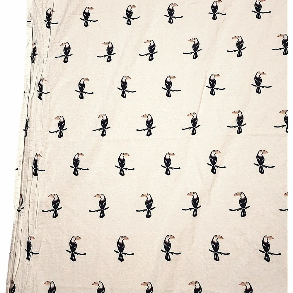 Martha‎ Stewart Flat Sheet Twin WHIM Toucan Bird Kids White Tropical Cotton Bed